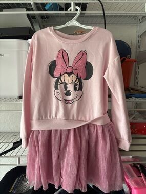 Disney Pink Minnie Mouse Sequin Bow Dress